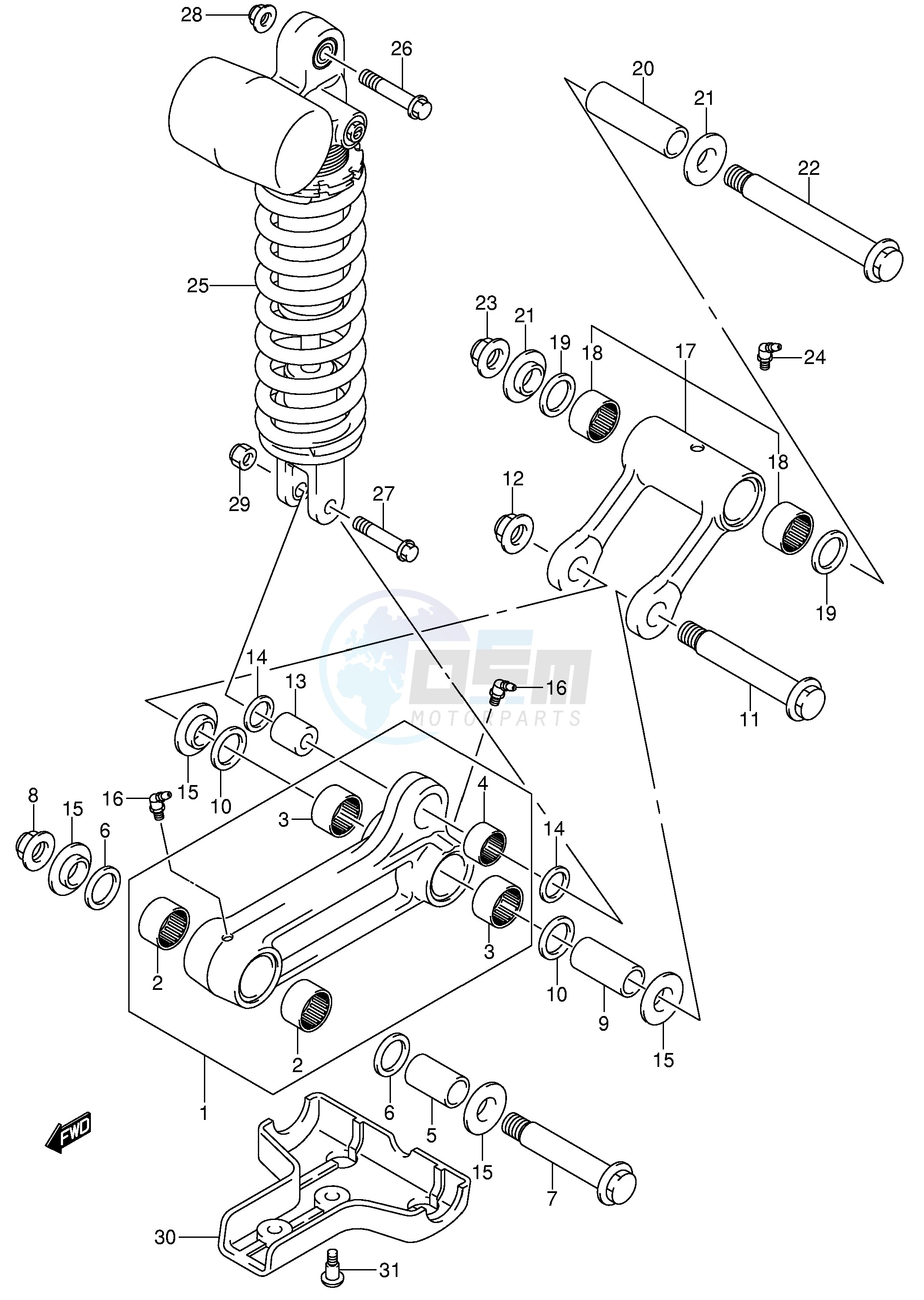 REAR CUSHION LEVER (MODEL K4) blueprint