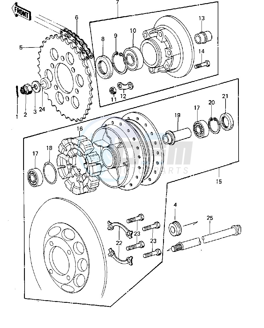 REAR HUB_CHAIN -- 77-78 A1_A2_A2A- - blueprint