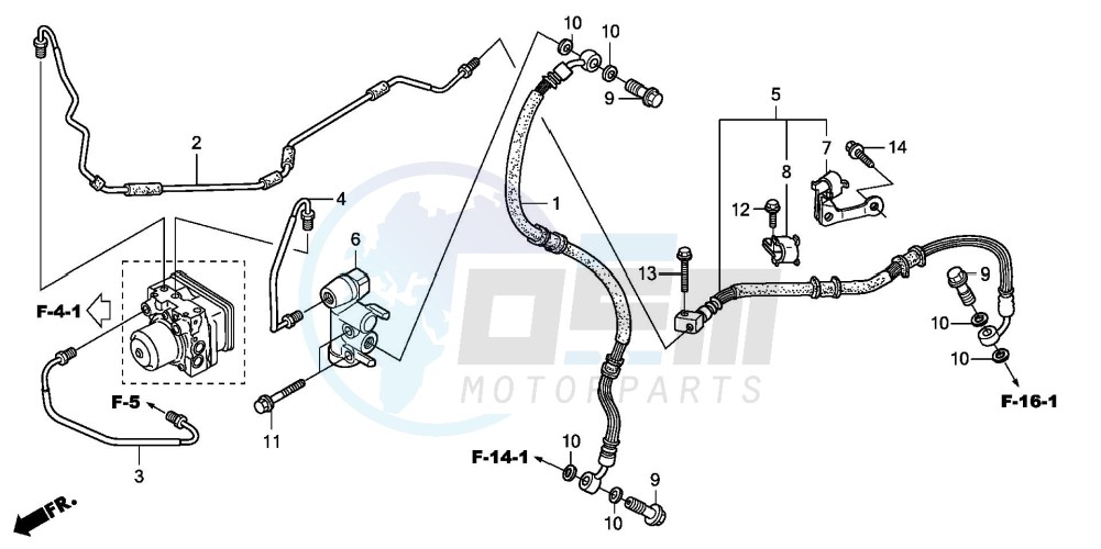 REAR BRAKE PIPE (FES125A)(FES150A) blueprint