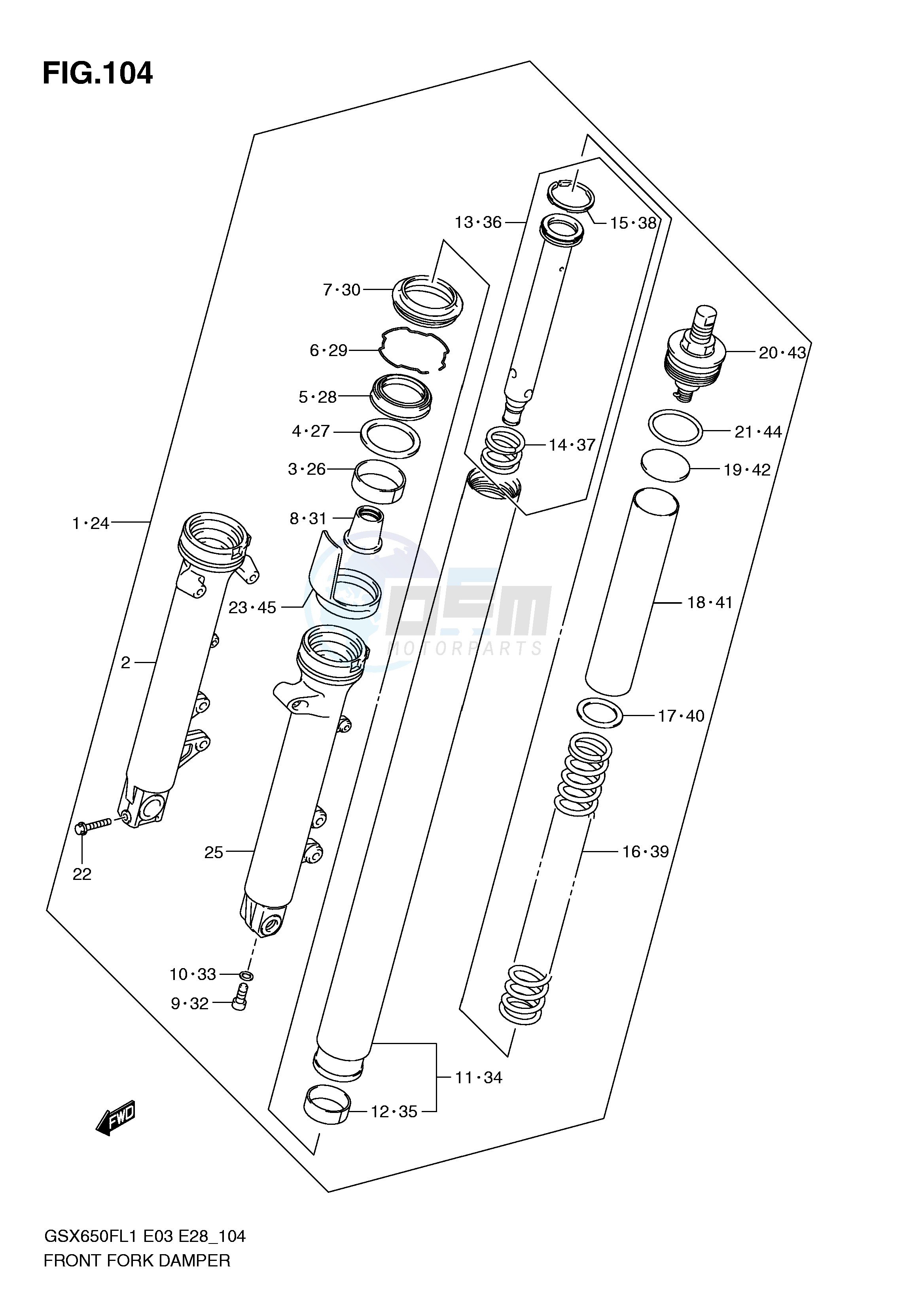 FRONT FORK DAMPER (GSX650FAL1 E33) blueprint