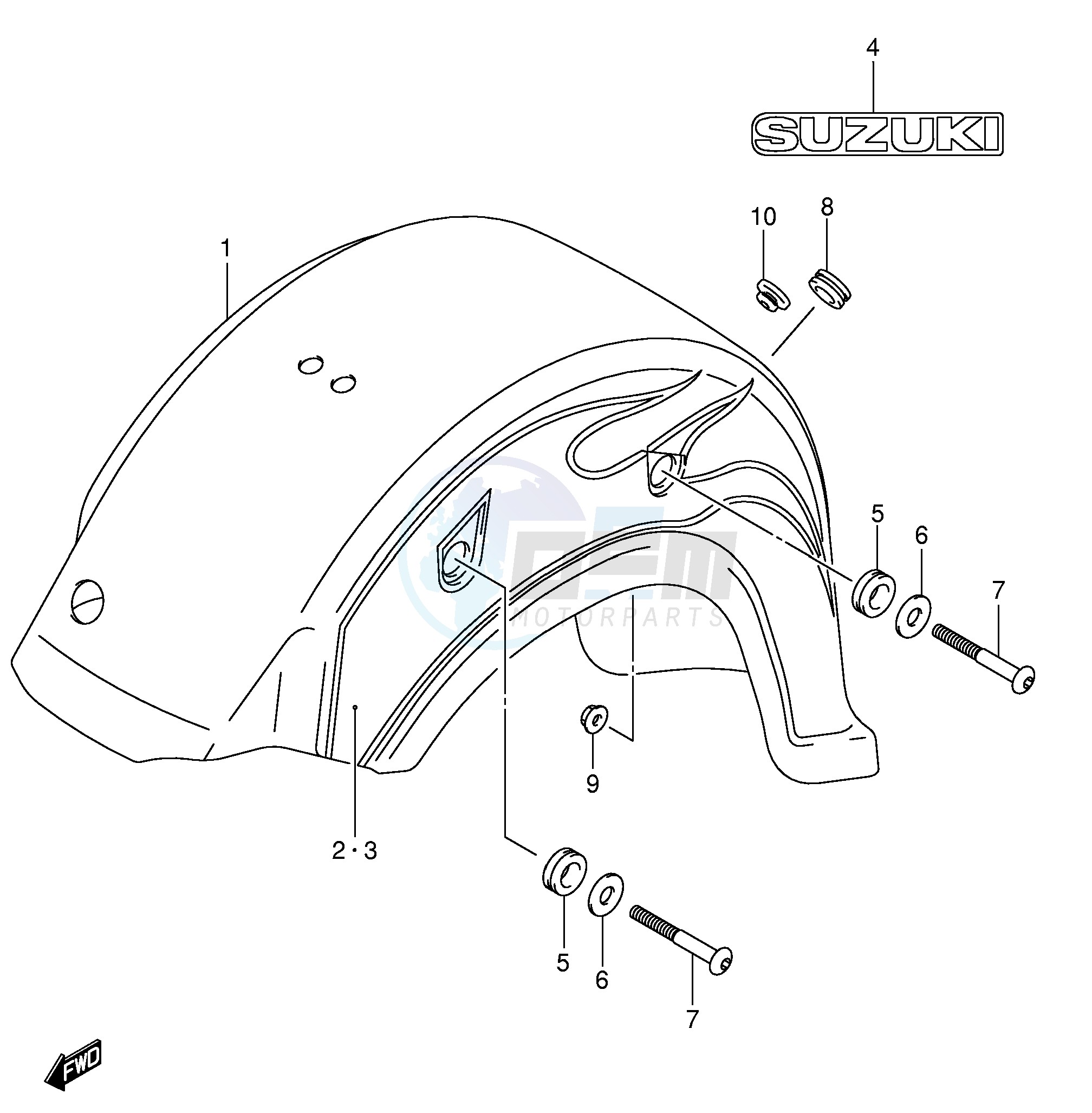 REAR FENDER (VL800ZK4 ZK5) image