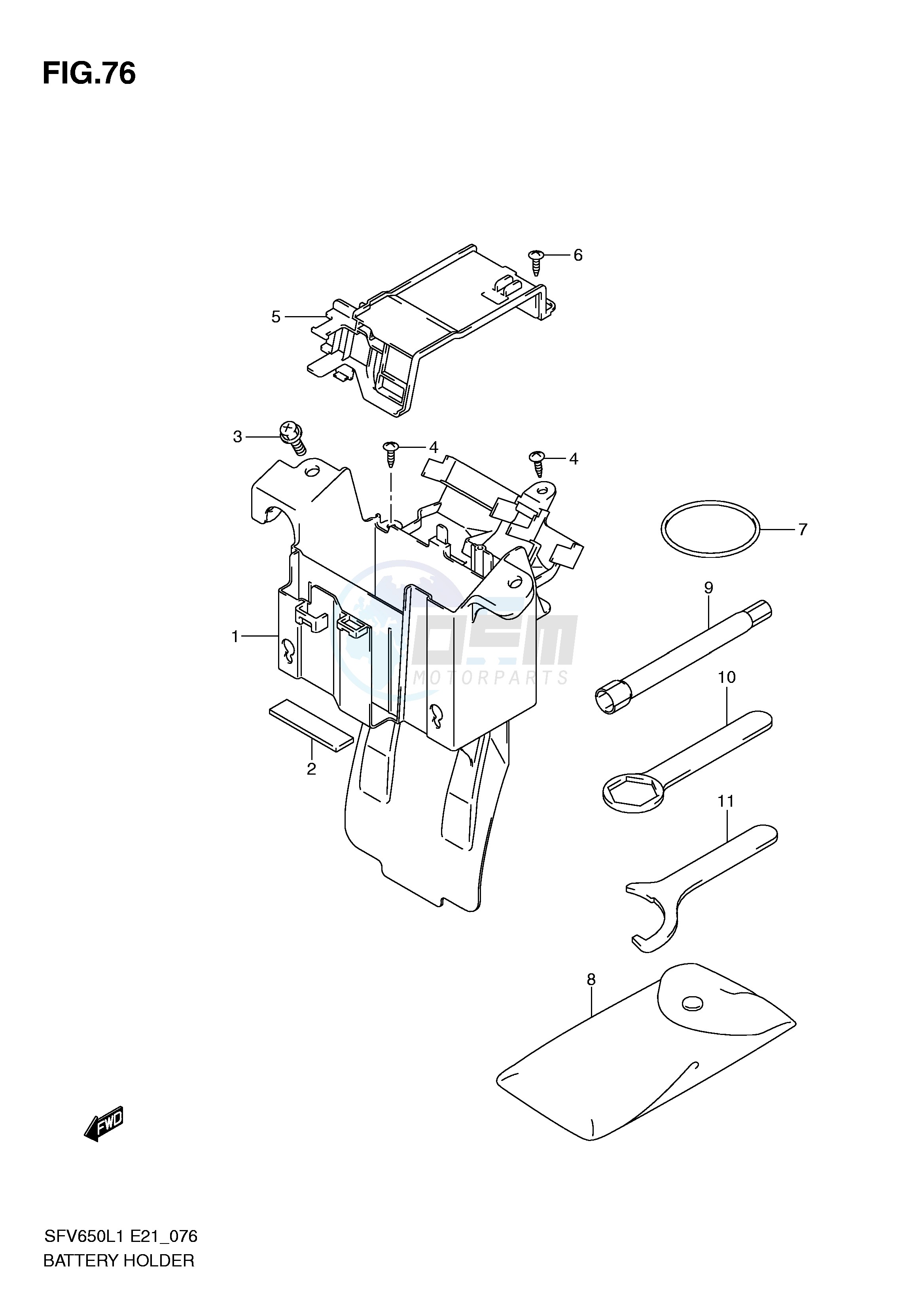 BATTERY HOLDER (SFV650L1 E21) blueprint