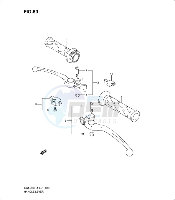 HANDLE LEVER (GSX650FUL1 E24) blueprint