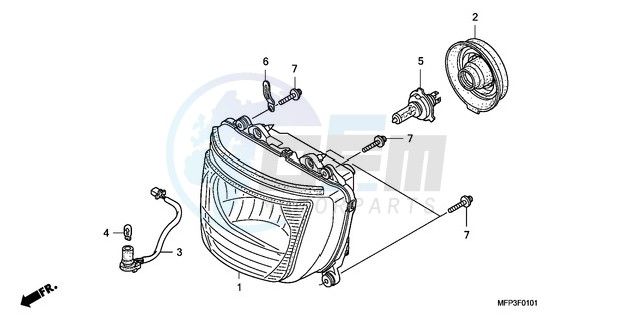 HEADLIGHT (CB1300S/CB1300 SA) blueprint