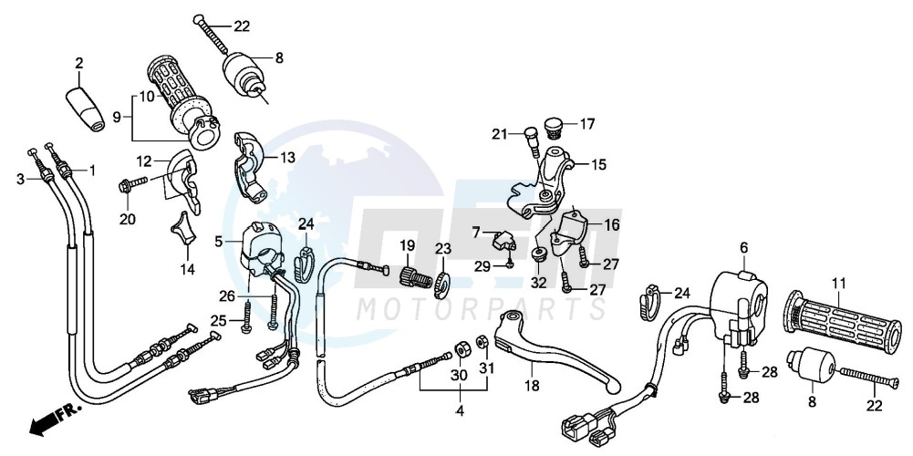 HANDLE LEVER/SWITCH/CABLE (XL125V7/8) blueprint