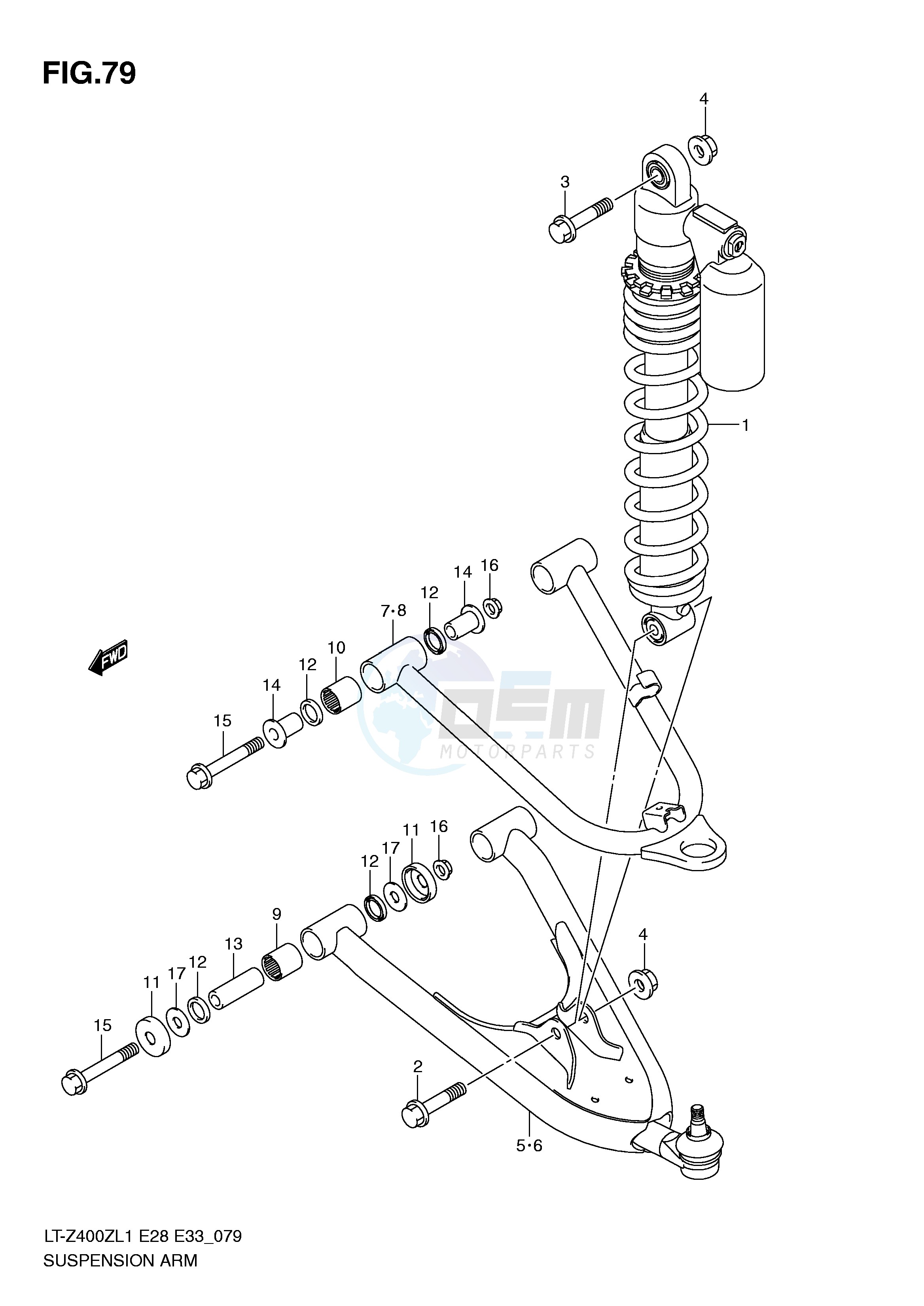 SUSPENSION ARM (LT-Z400ZL1 E28) blueprint