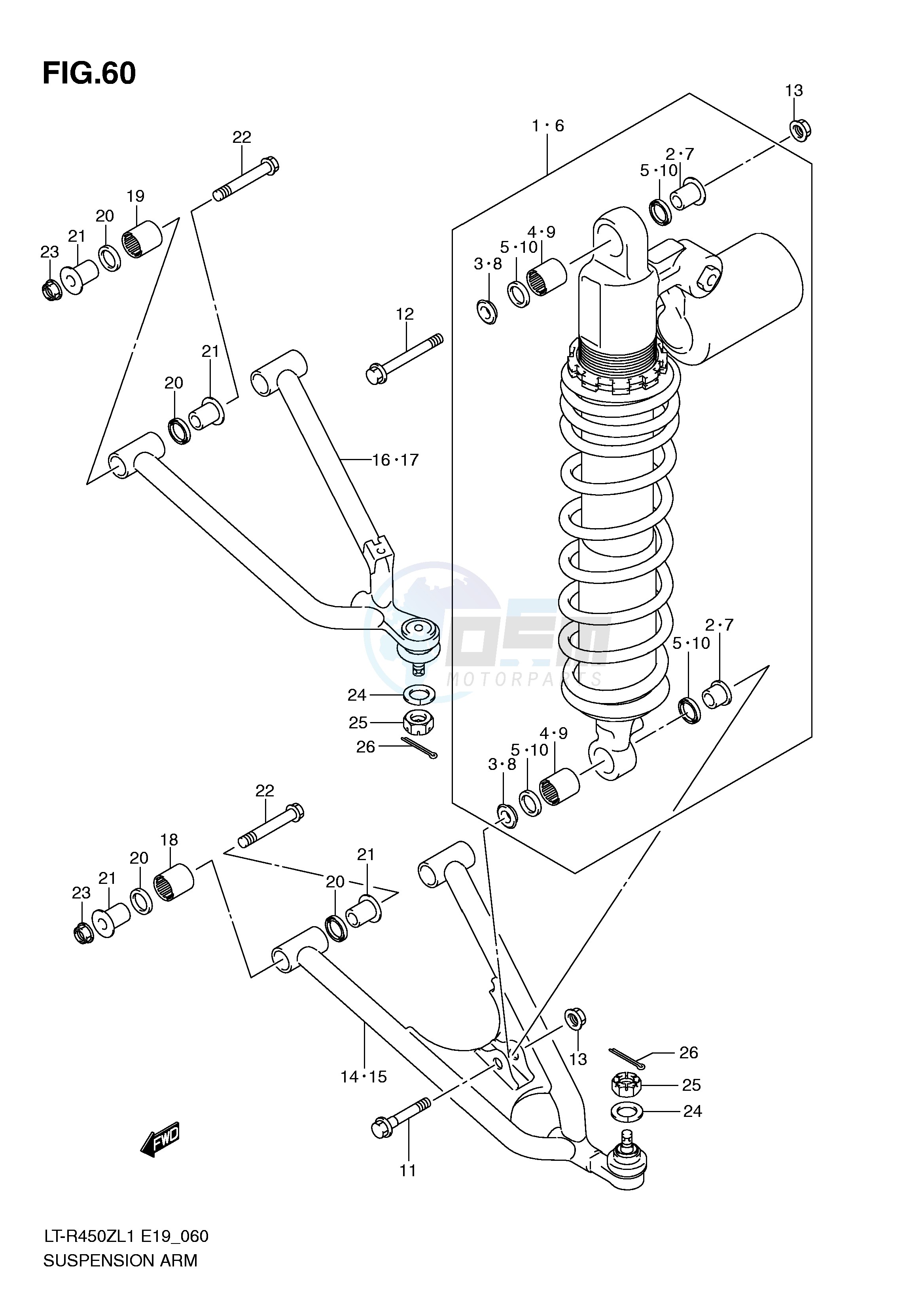 SUSPENSION ARM (LT-R450L1 E19) blueprint