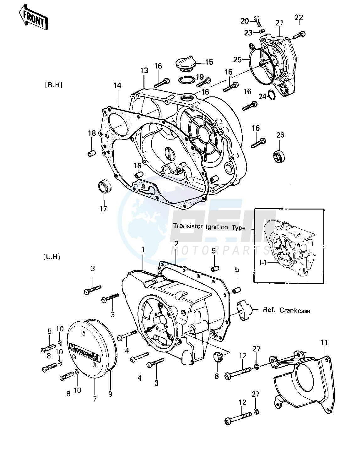 ENGINE COVERS -- 81-82 KLT200-A1_A2_A3- - blueprint