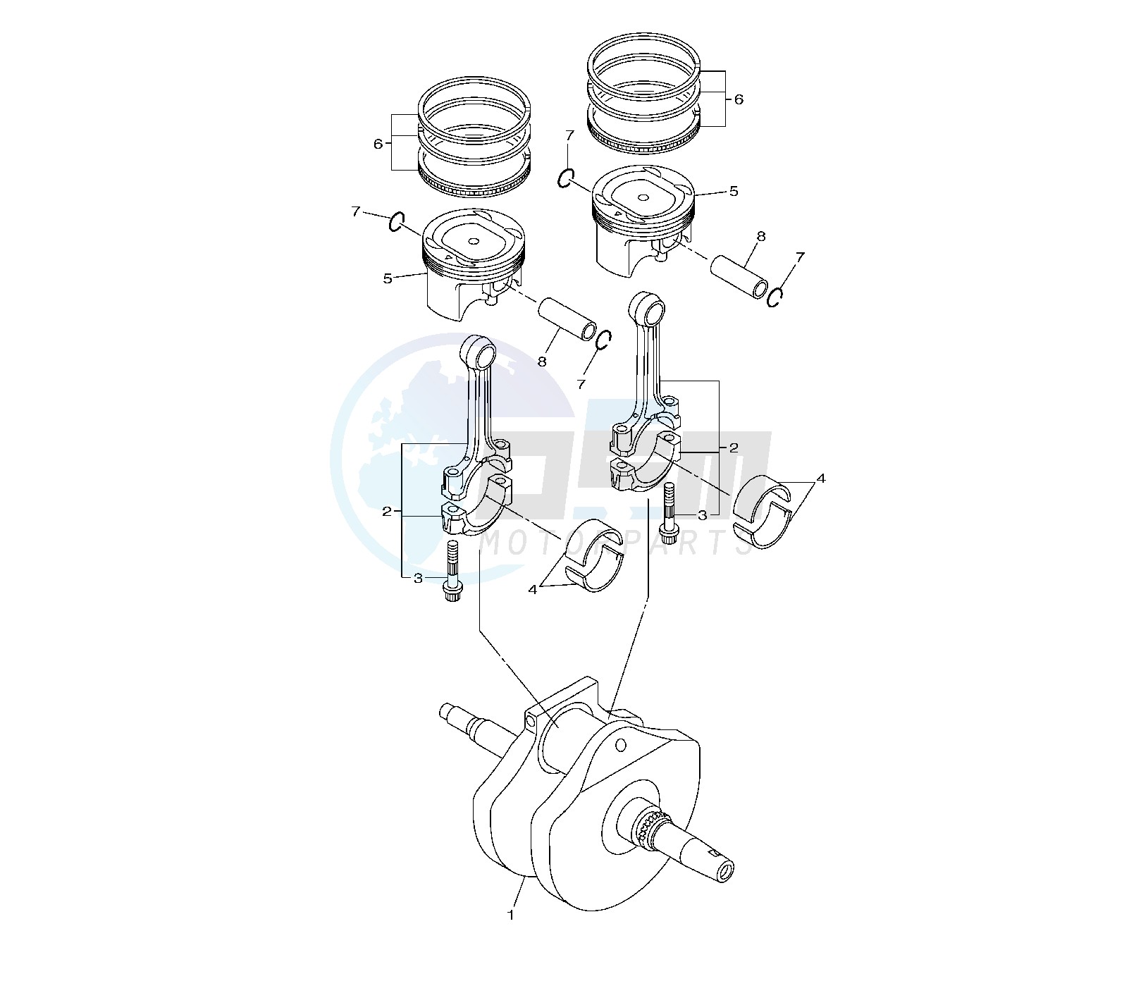 CRANKSHAFT AND PISTON image