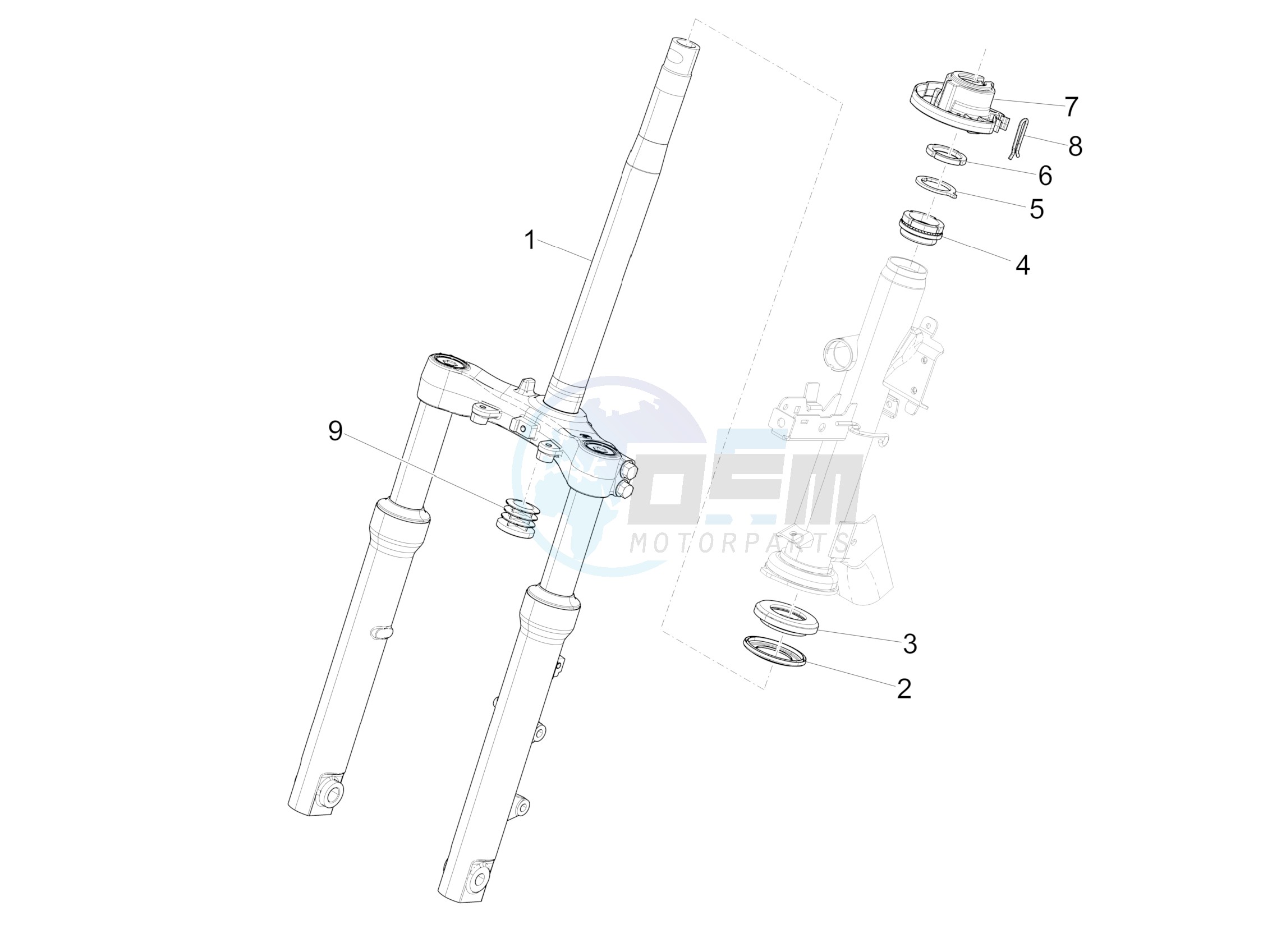 Fork/steering tube - Steering bearing unit image