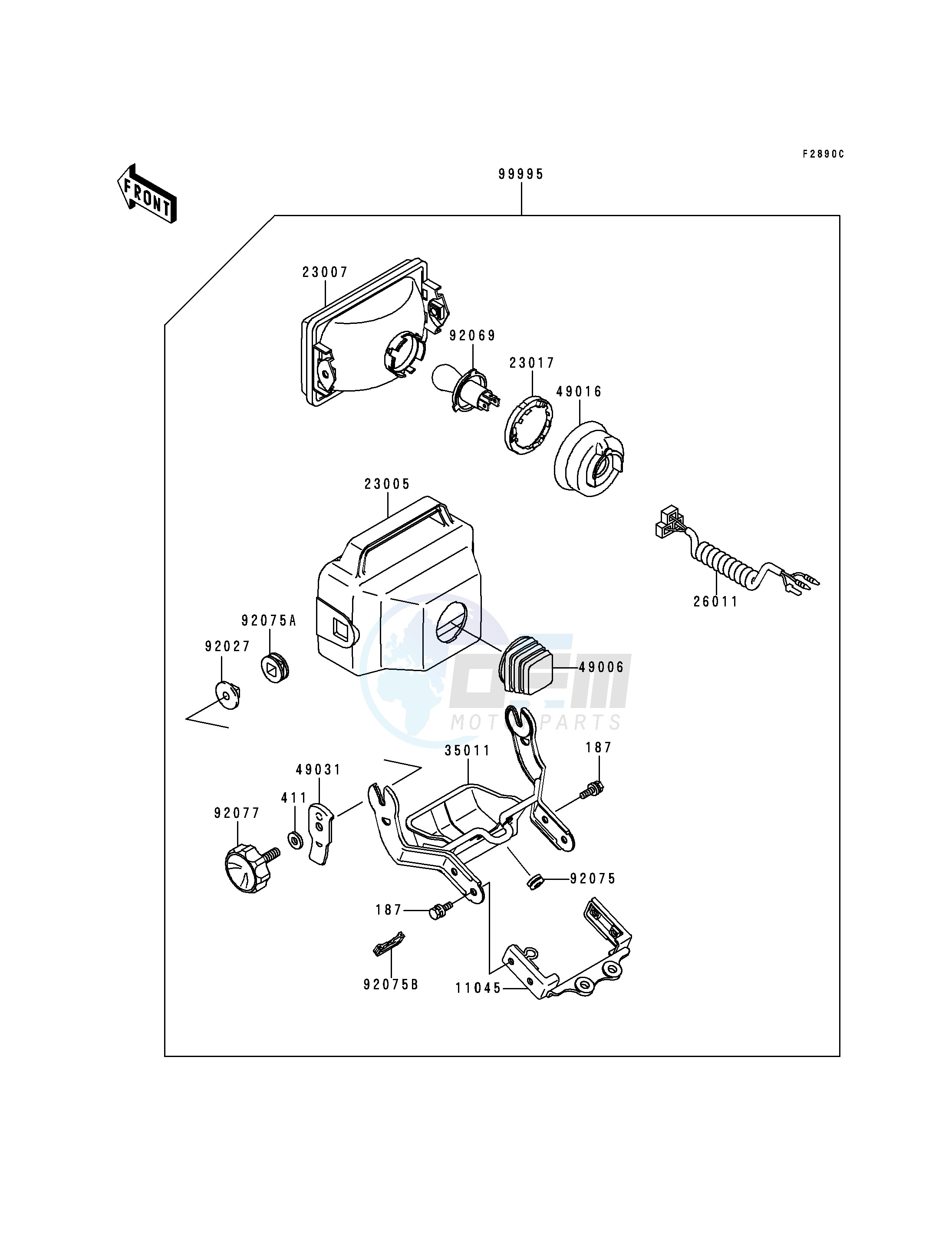 OPTIONAL PARTS-- HEADLIGHT- - blueprint