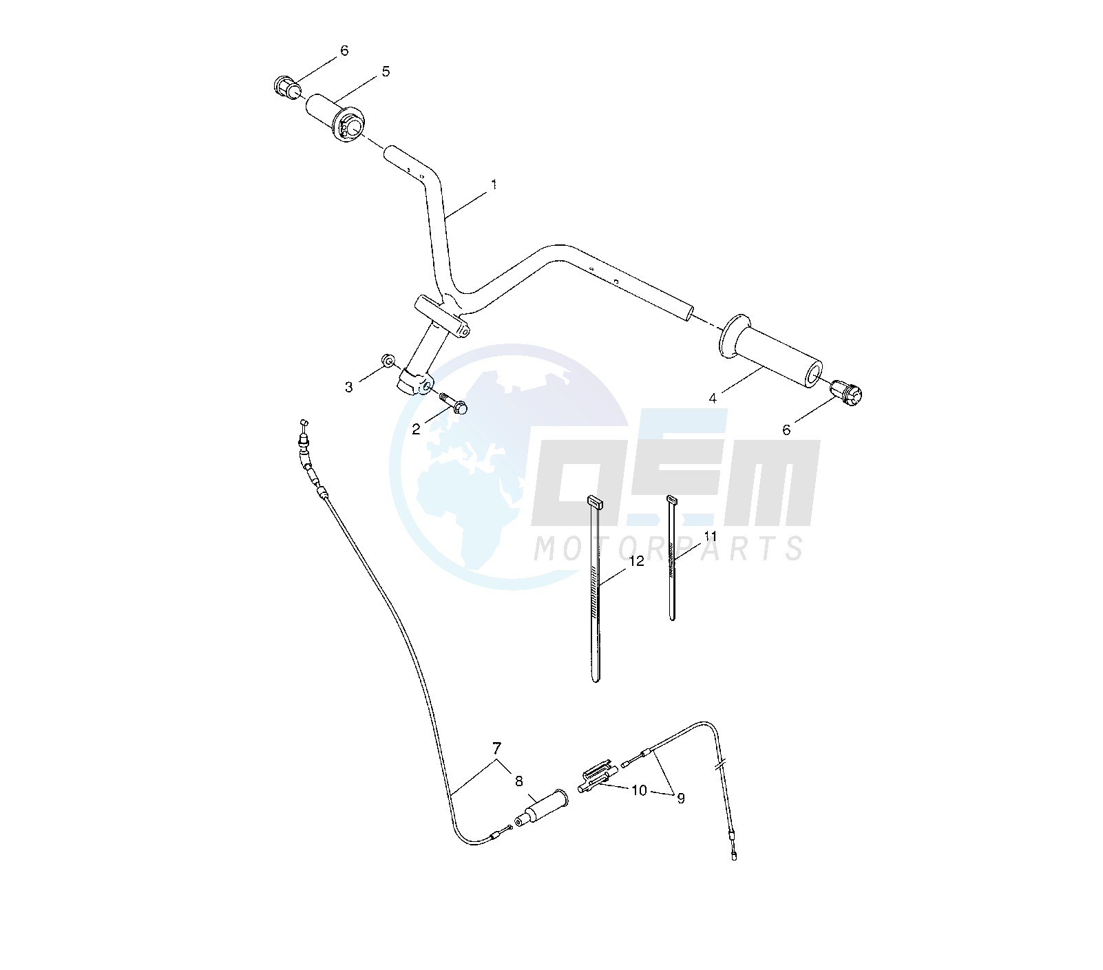 STEERING HANDLE AND CABLE blueprint