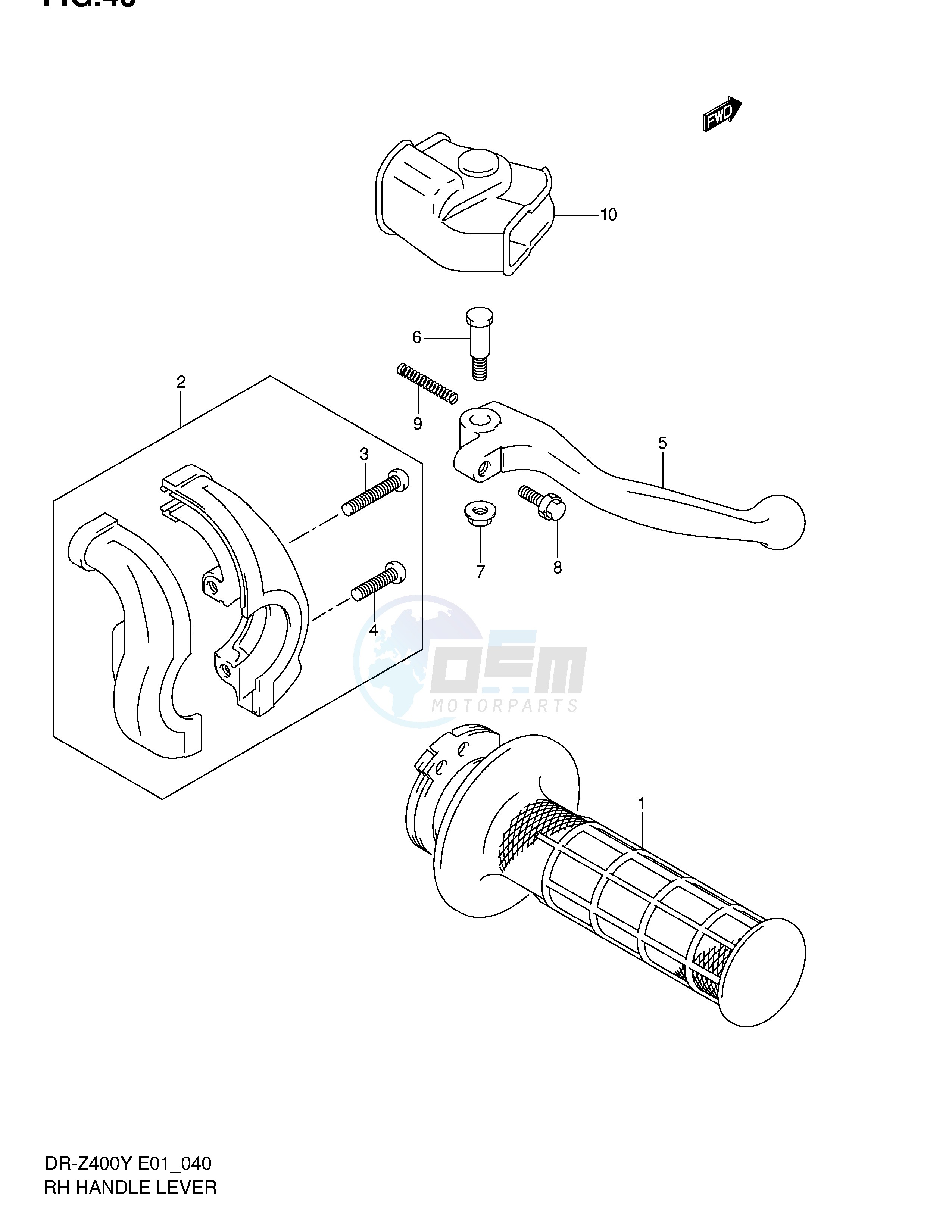 RH HANDLE LEVER (WITH OUT E24) blueprint