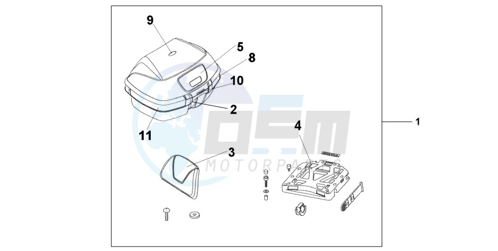 TOP BOX 45L PEARL MON BLUE image