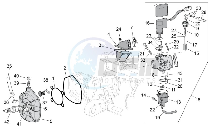 Cylinder head - Carburettor blueprint