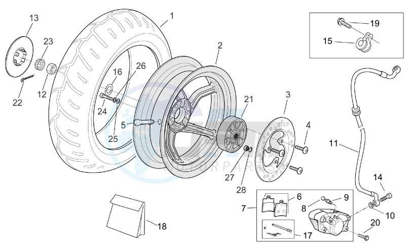 Rear wheel - disc brake blueprint