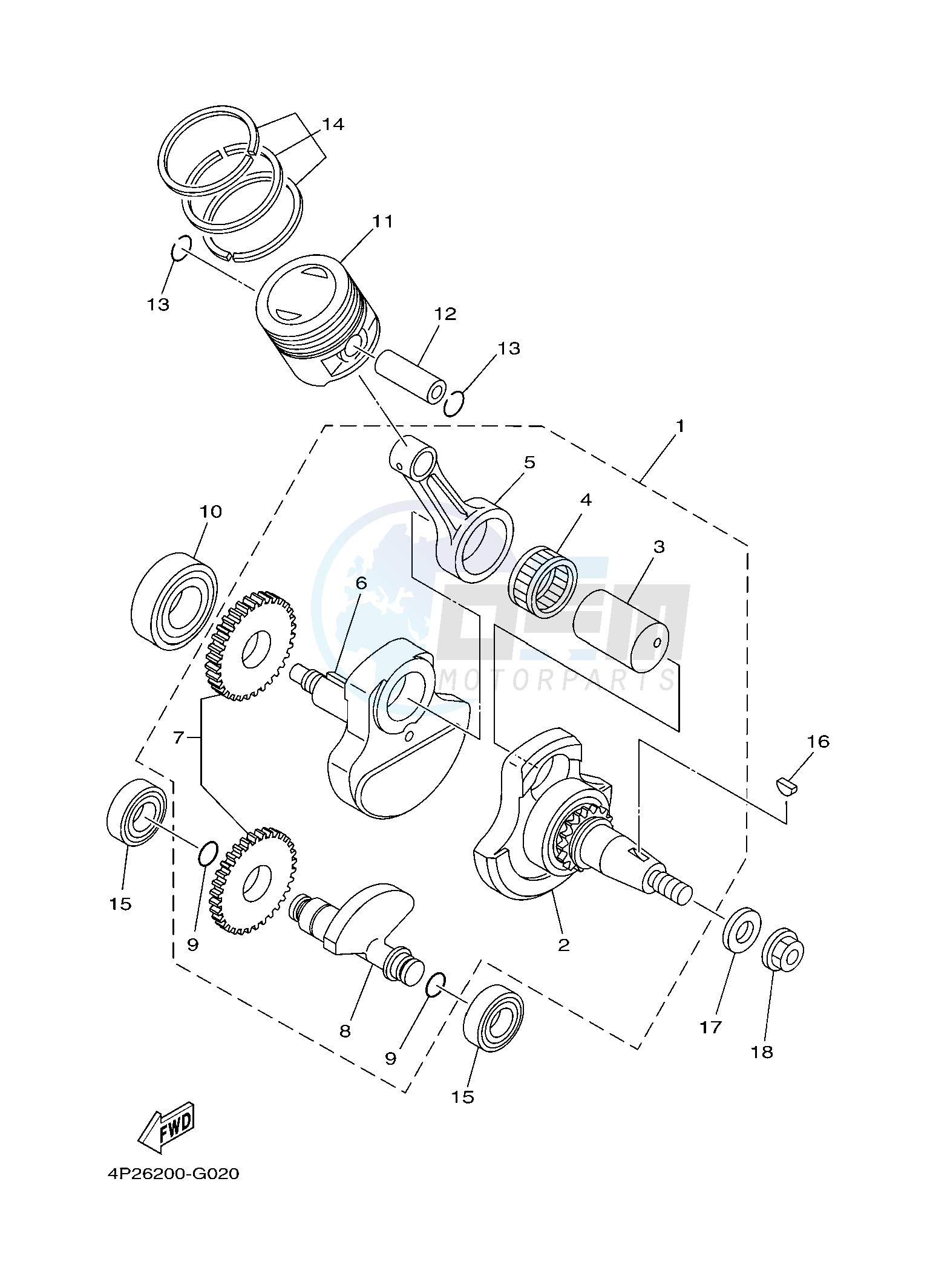 CRANKSHAFT & PISTON image