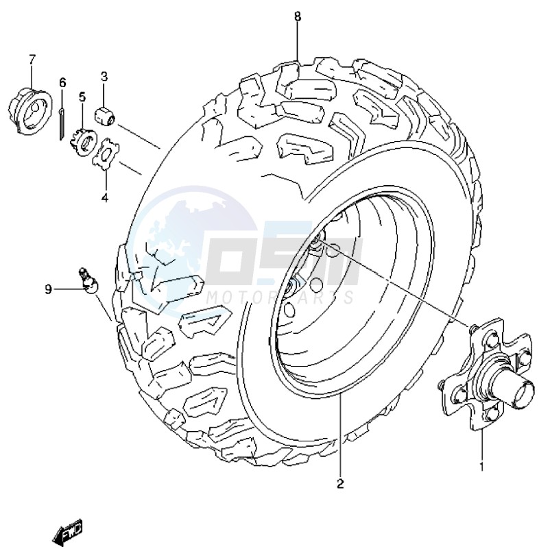 RH REAR WHEEL (LT-A500XZL4 P17) image