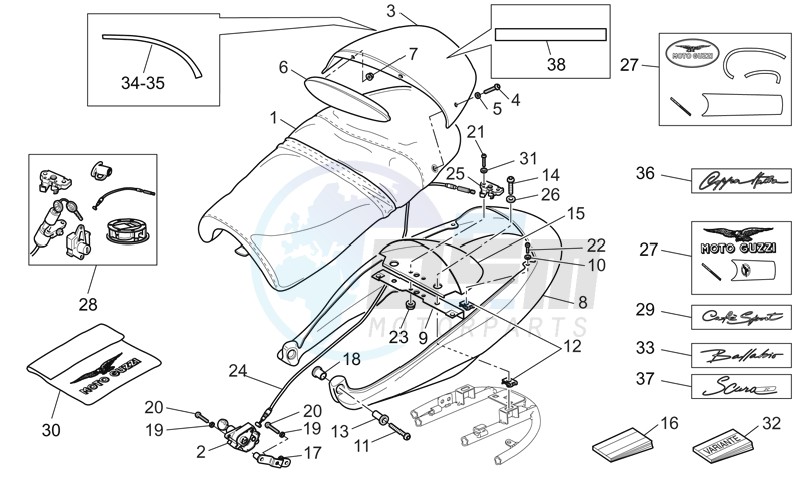 Saddle - Rear fairing blueprint