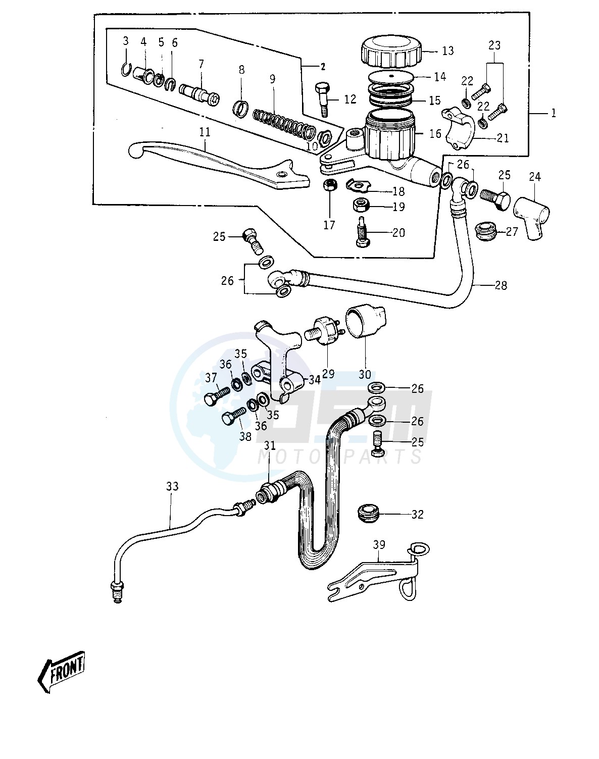 FRONT MASTER CYLINDER -- KH400-A3_A4- - image