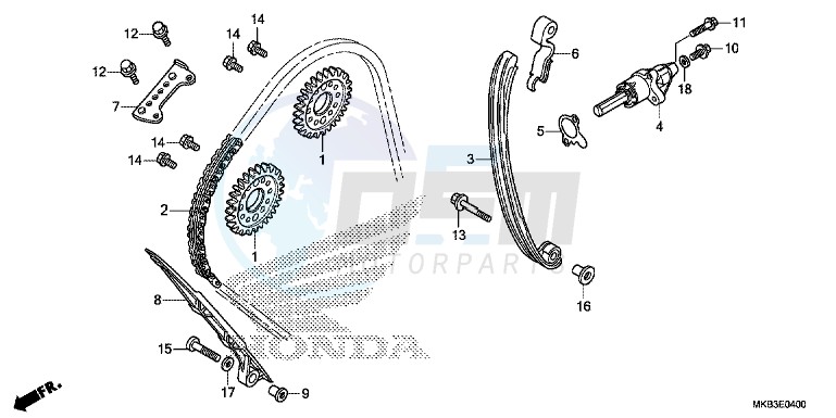 CAM CHAIN/ TENSIONER blueprint