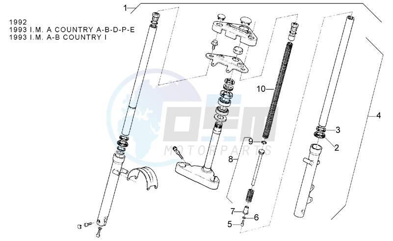 Front fork 92-93 - LH Sleeve blueprint