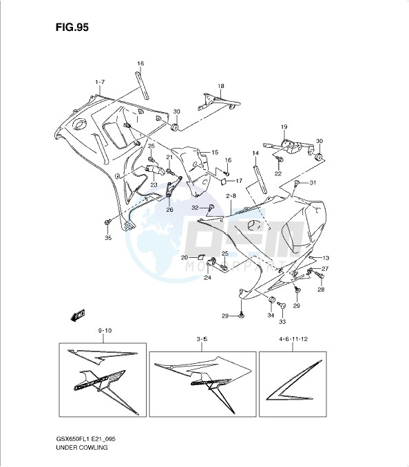 UNDER COWLING (GSX650FAL1 E21) blueprint