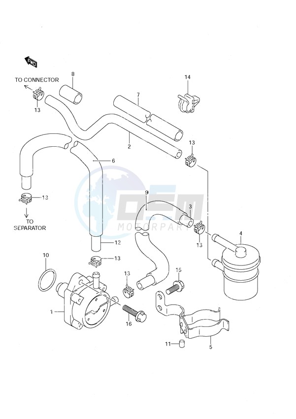 Fuel Pump DF 140T (S/N 682148 & Older) DF 140Z (S/N 680233 & Older) blueprint