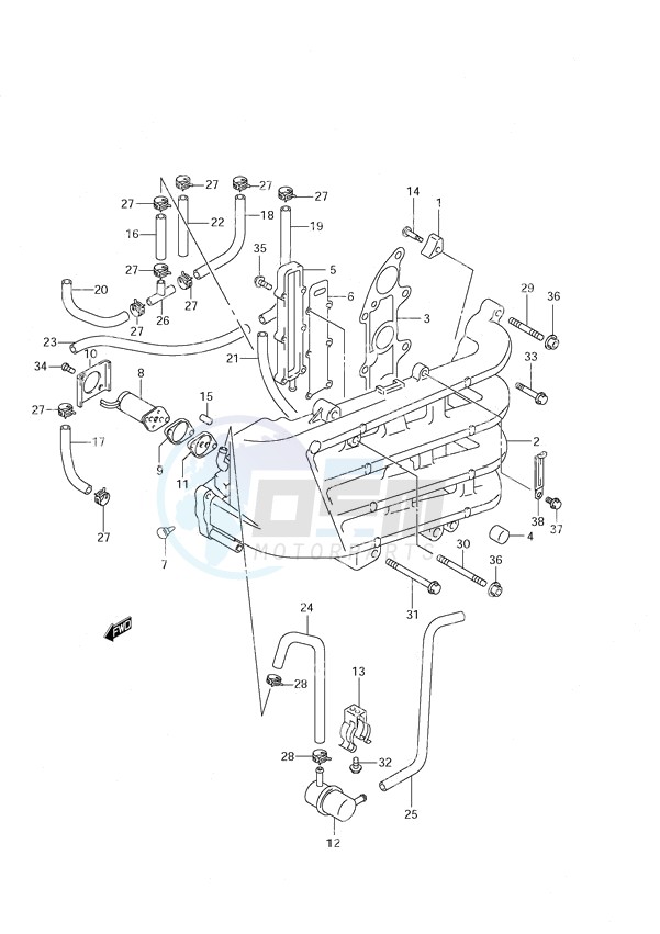 Inlet Manifold (S/N 971001 to 971960) blueprint