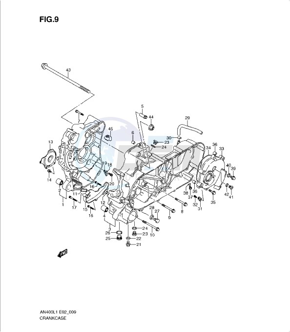 CRANKCASE (AN400ZAL1 E19) blueprint