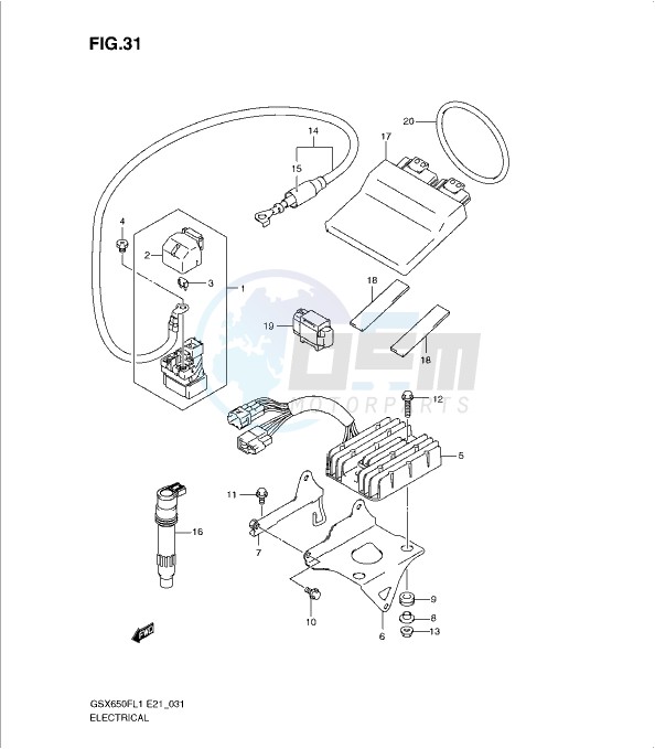 ELECTRICAL (GSX650FUAL1 E21) blueprint