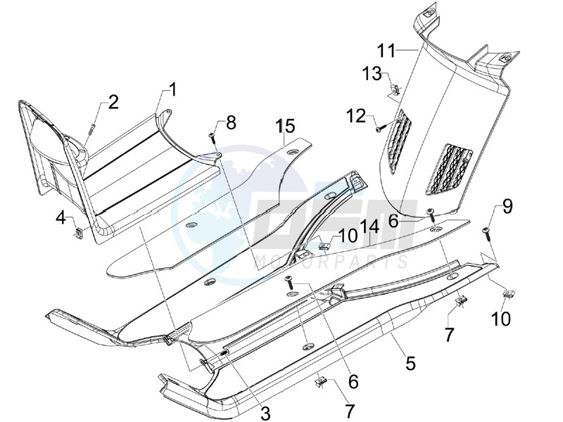 Central cover - Footrests image