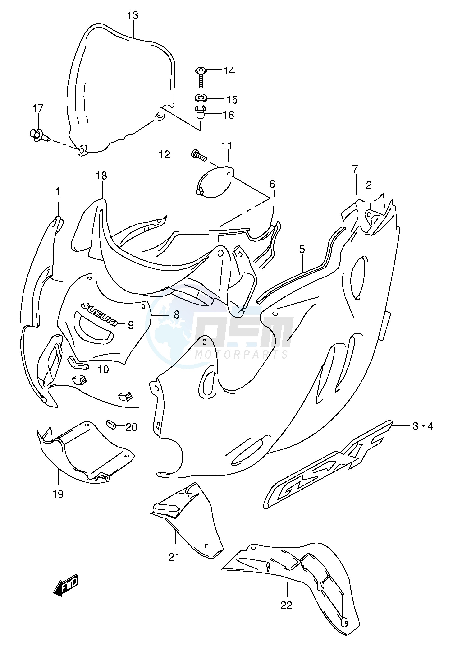 COWLING BODY (MODEL X) blueprint