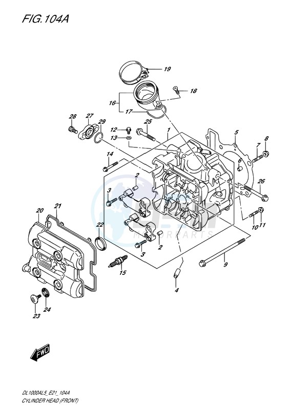 CYLINDER HEAD (FRONT) blueprint