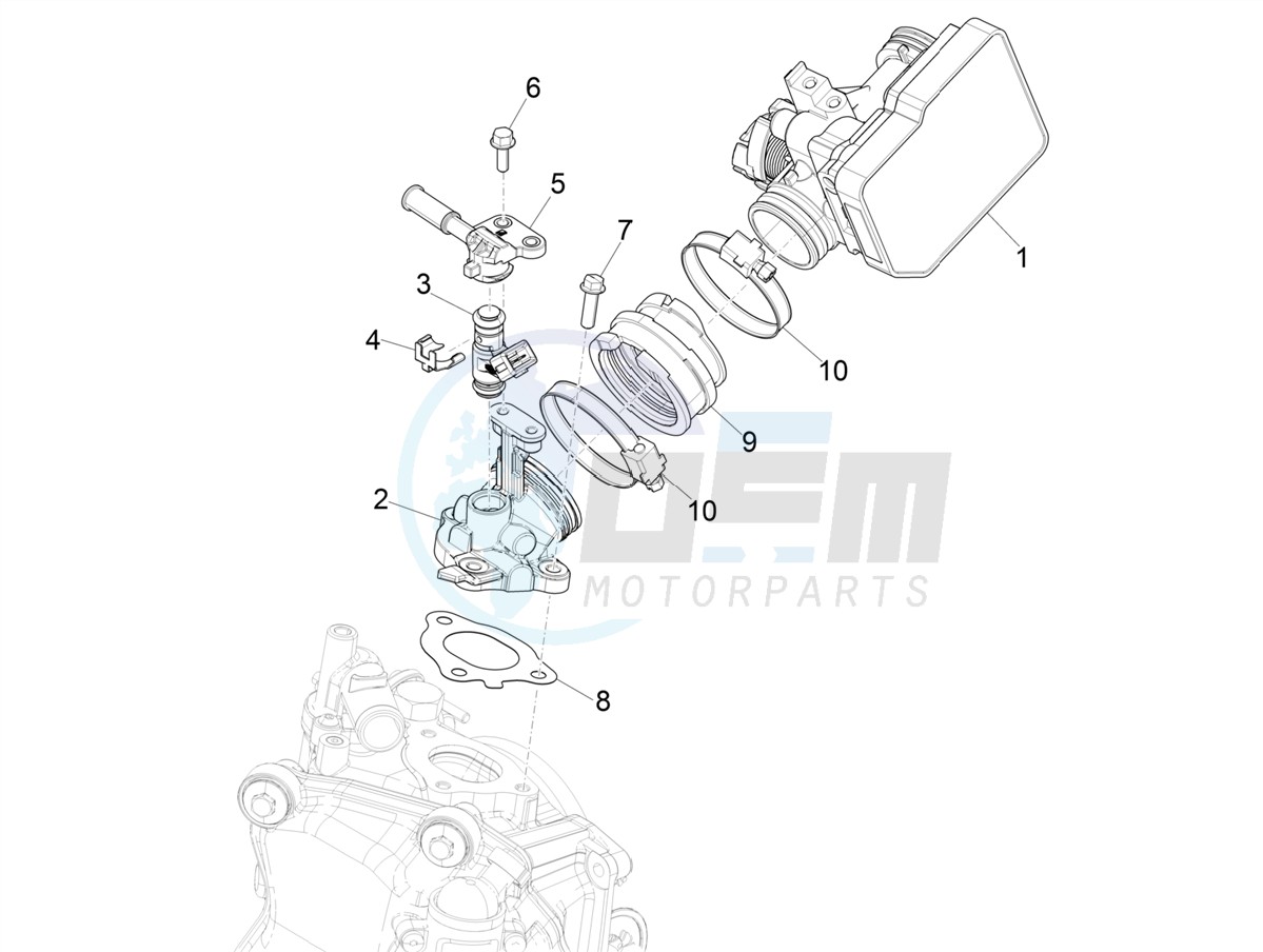 Throttle body - Injector - Induction joint blueprint