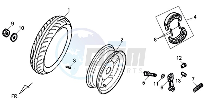 REAR WHEEL / CENTRAL STAND blueprint