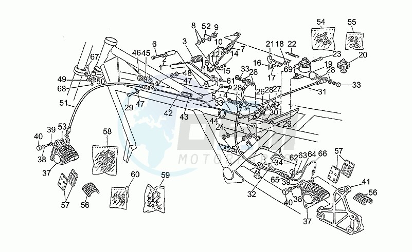 Front lh/rear brake system blueprint