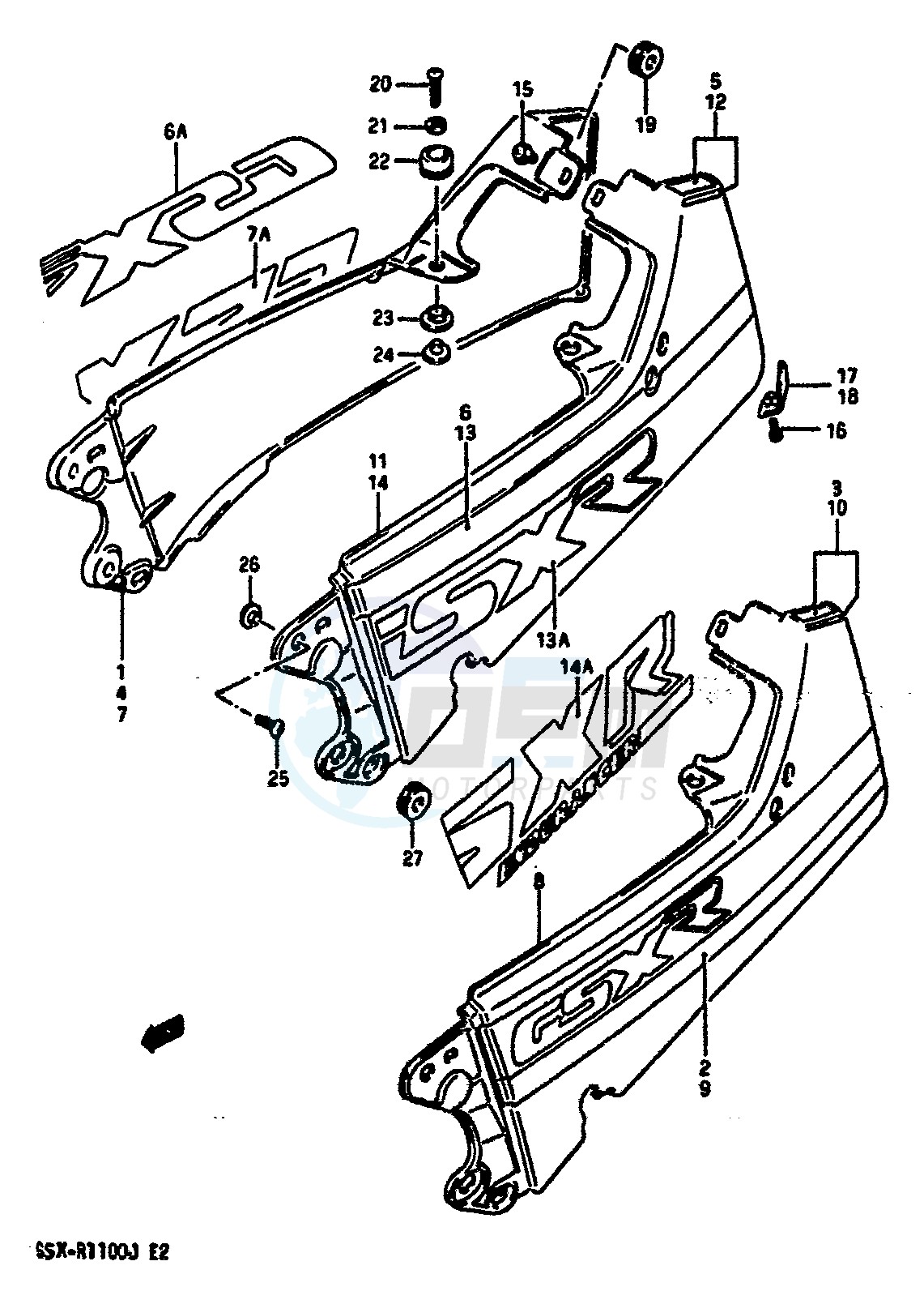 SEAT TAIL COVER (MODEL J) blueprint