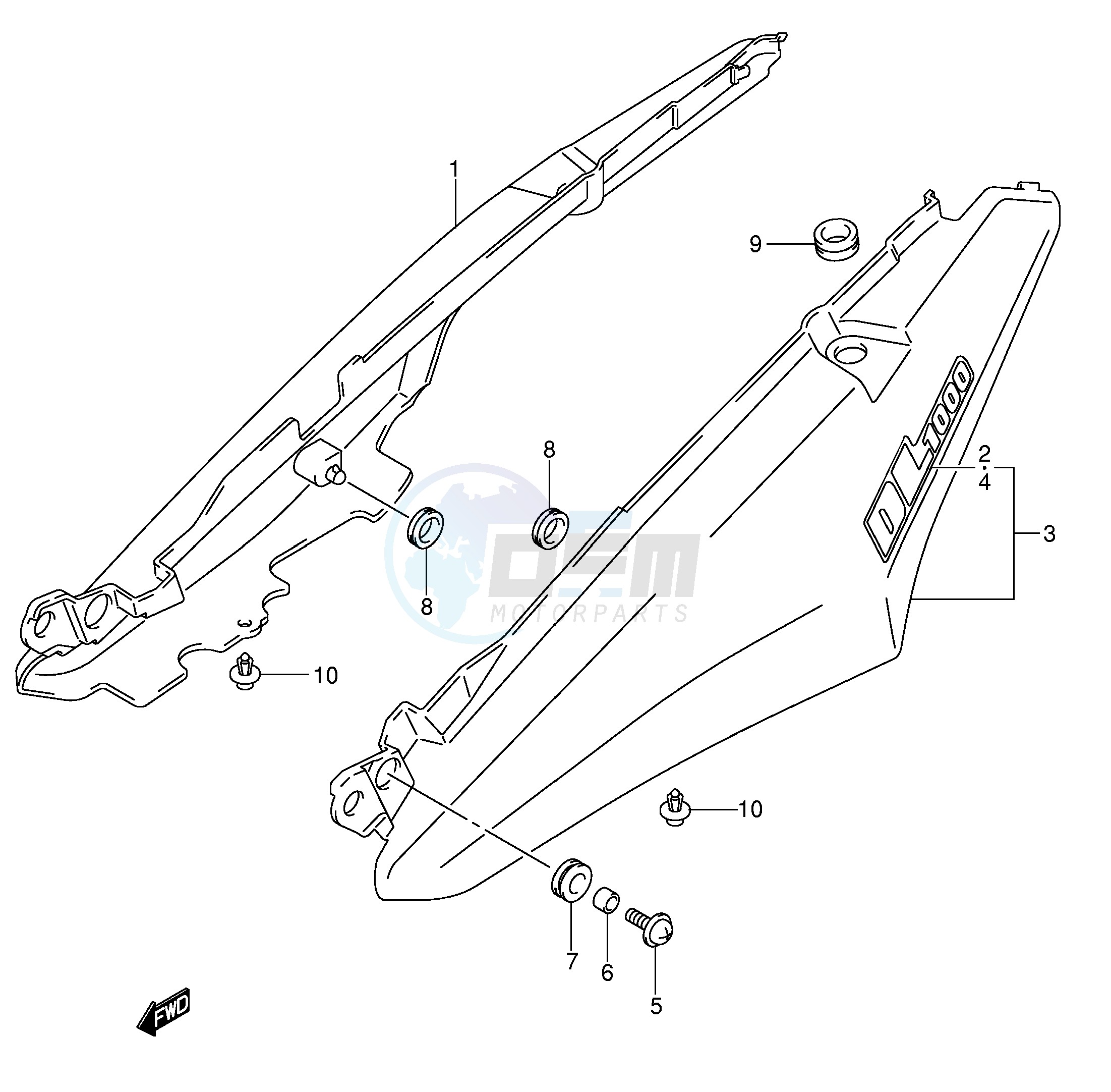 SEAT TAIL COVER (MODEL K4) blueprint