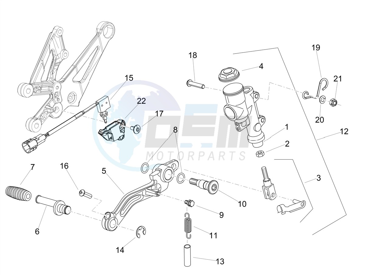 Rear master cylinder blueprint