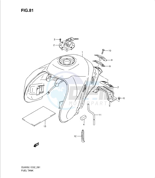 FUEL TANK (DL650AUEL1 E19) image