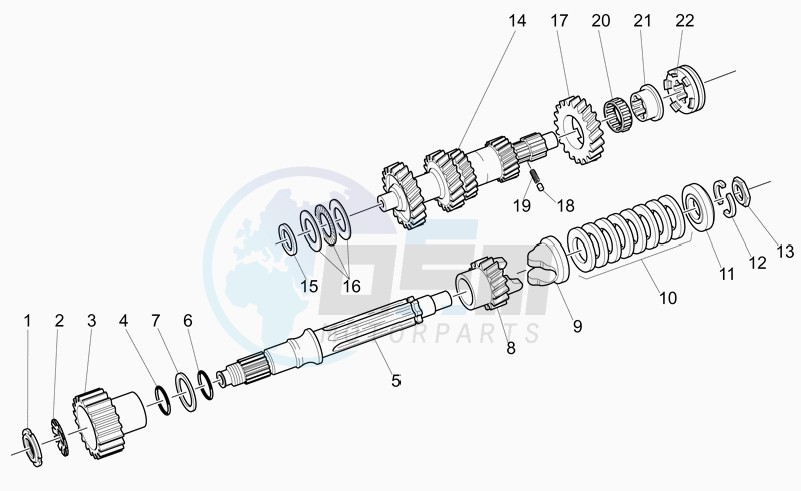 Primary gear shaft image