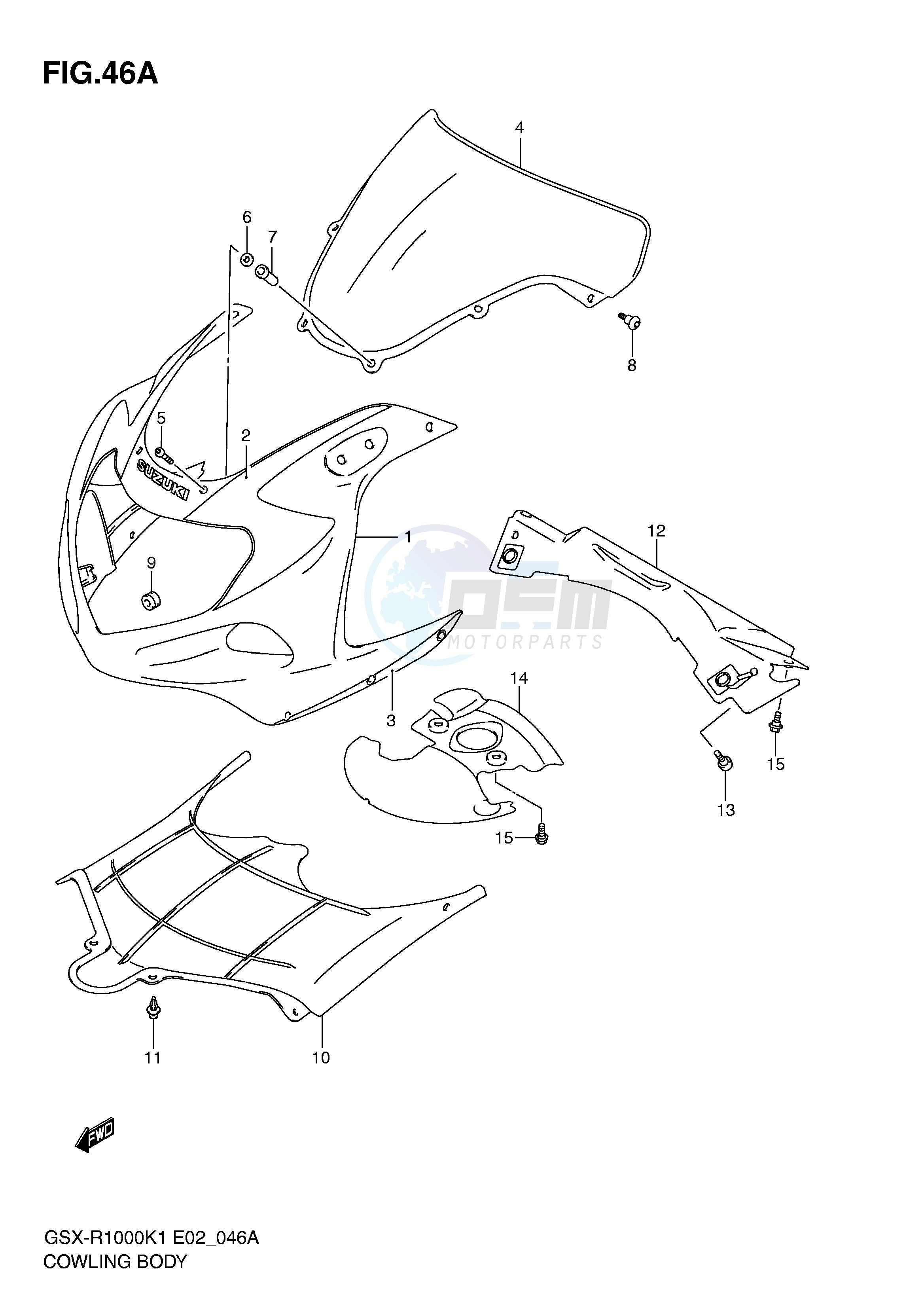 COWLING BODY (GSX-R1000K2) image