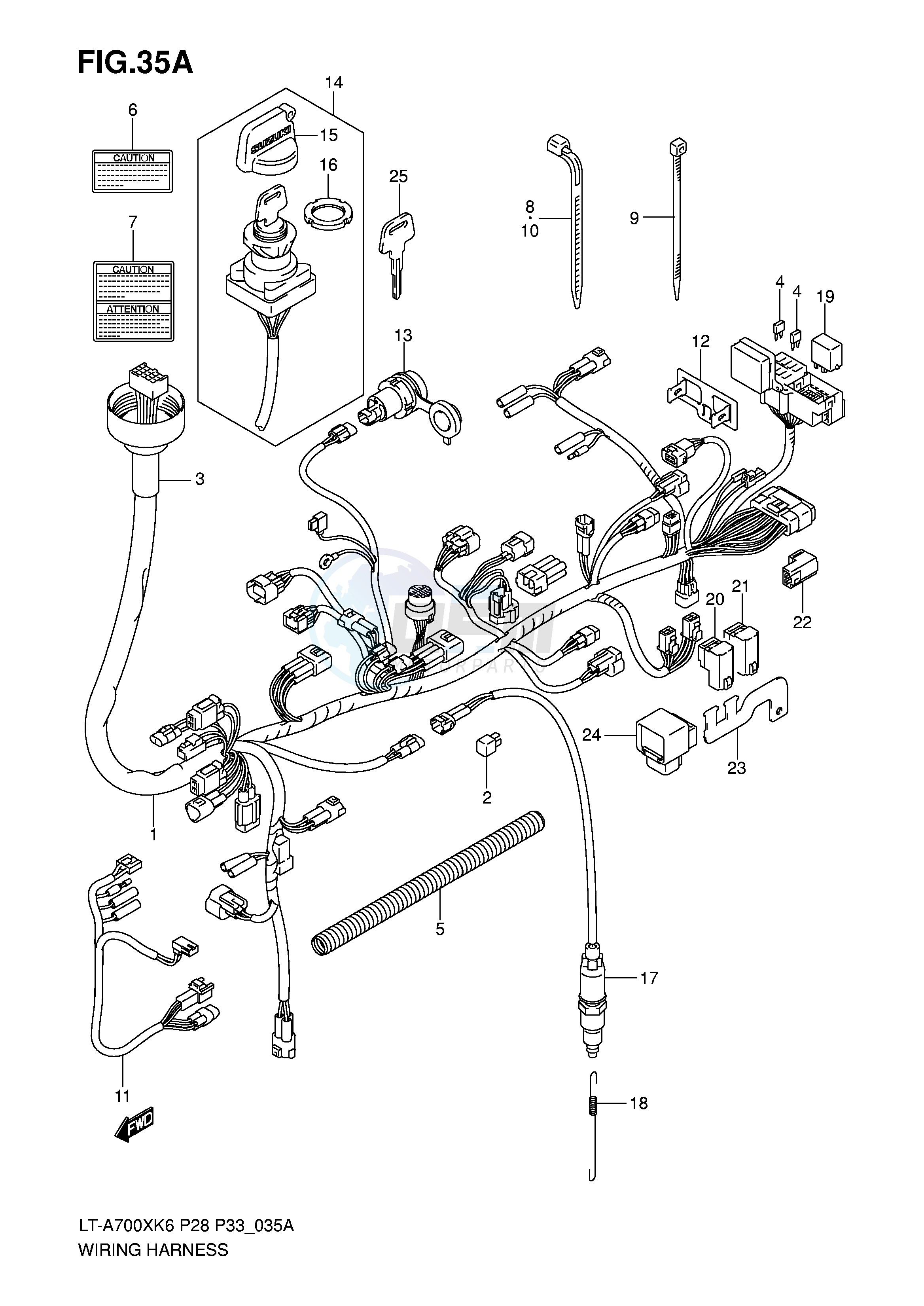 WIRING HARNESS (MODEL K6 K7 F.NO.5SAAP41A 67110001~) image