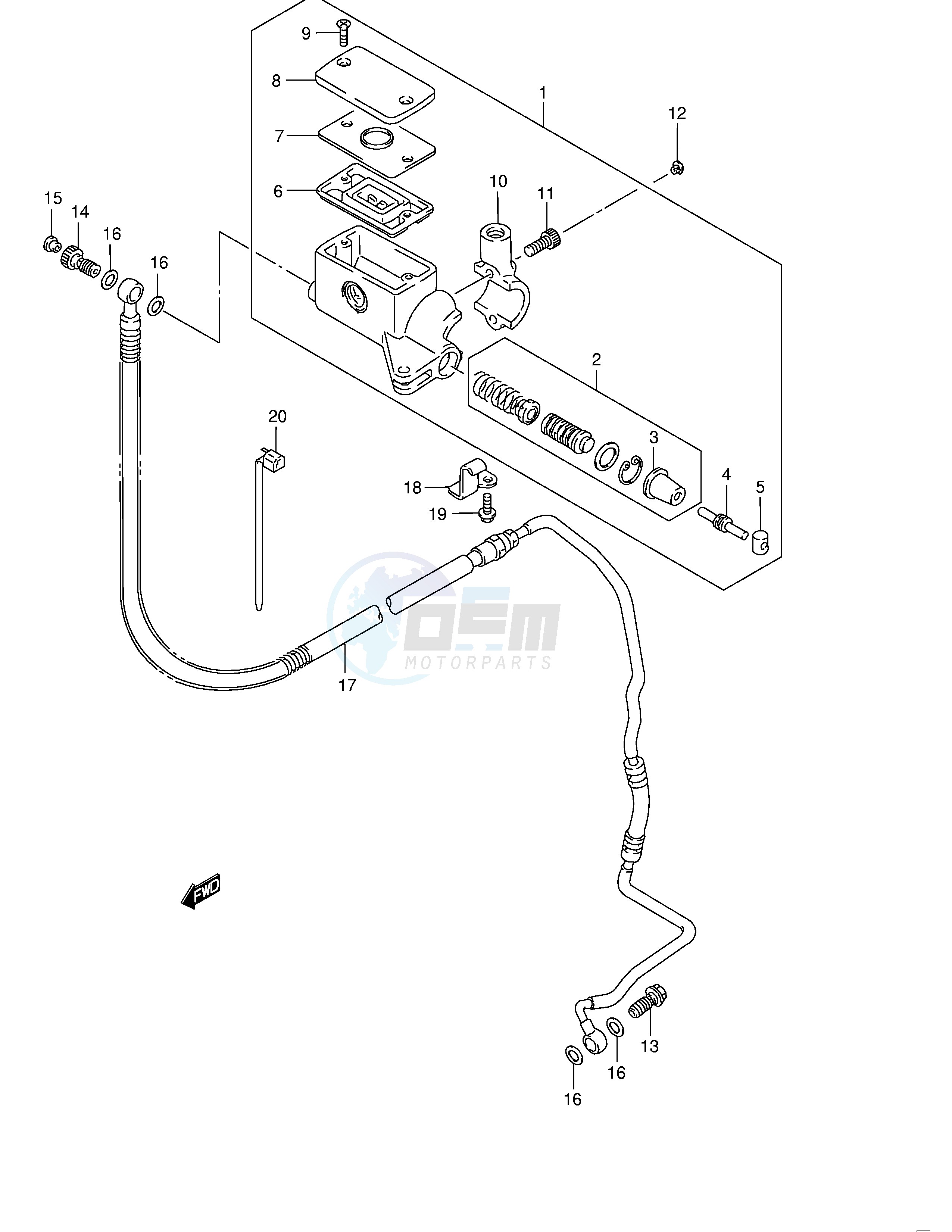 CLUTCH CYLINDER (MODEL K5 K6 K7 K8) blueprint