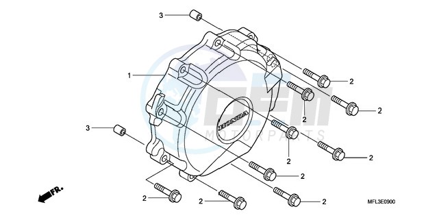 A.C. GENERATOR COVER (CBR 1000RR) blueprint