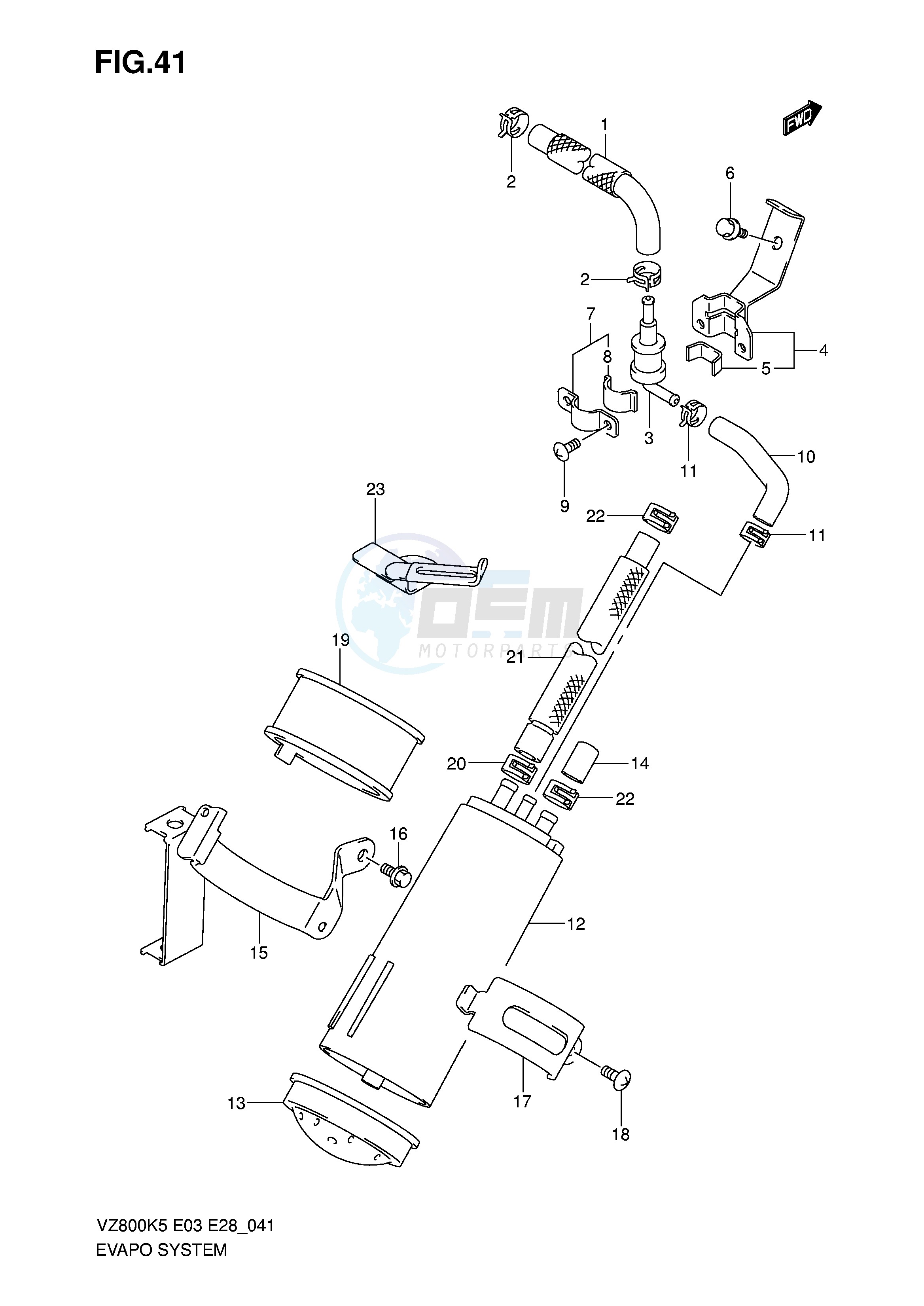 EVAP SYSTEM (MODEL K5 K6 K7 K8 E33) blueprint