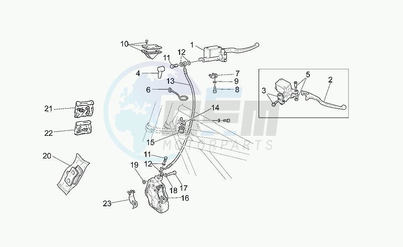Front brake system blueprint