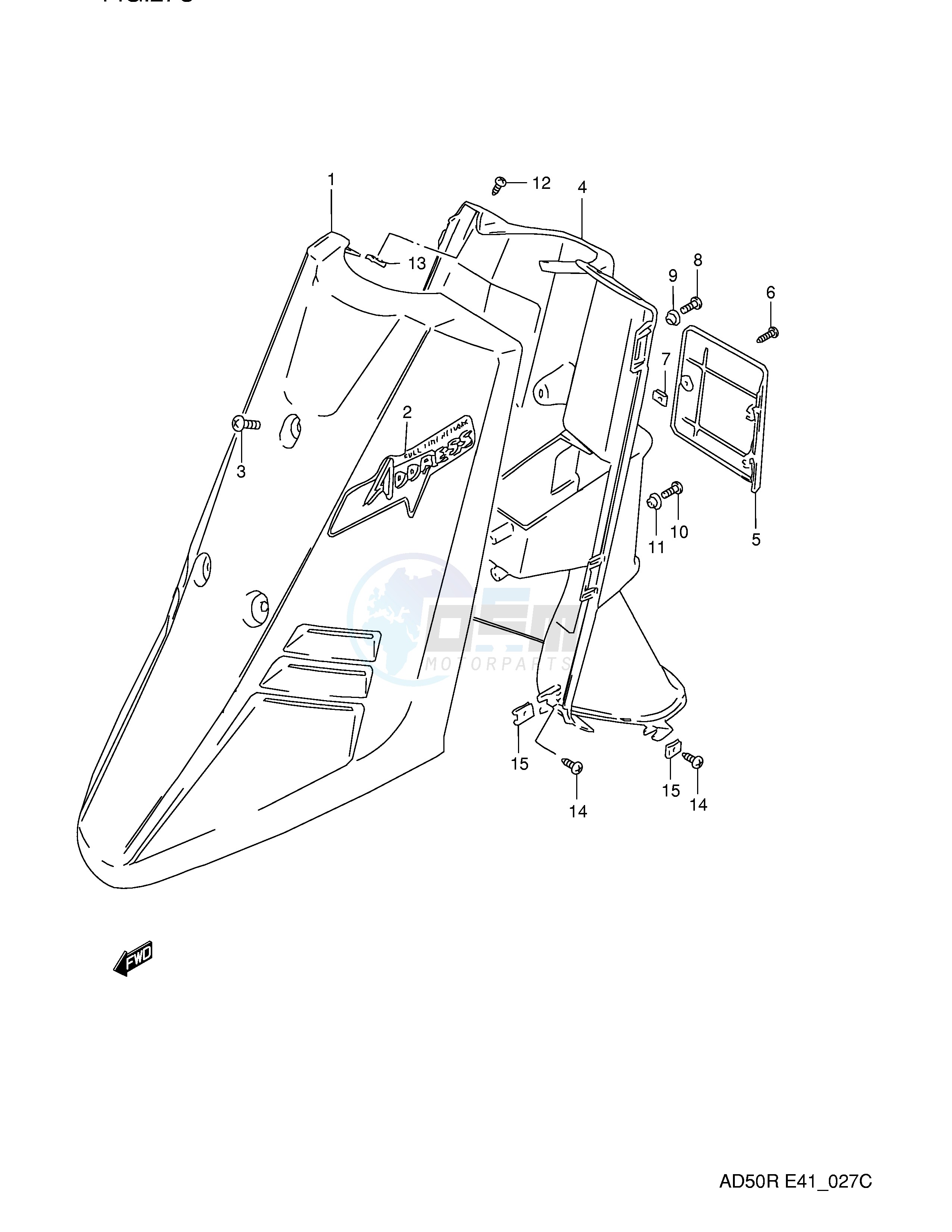 FRONT LEG SHIELD (MODEL R E41,E94,P9) blueprint