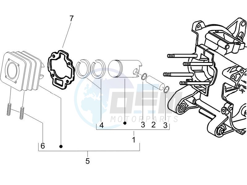 Cylinder-piston-wrist pin unit image